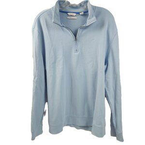 Calvin Klein Mens Classic Quarter-Zip Pullover XL Light Blue Cotton